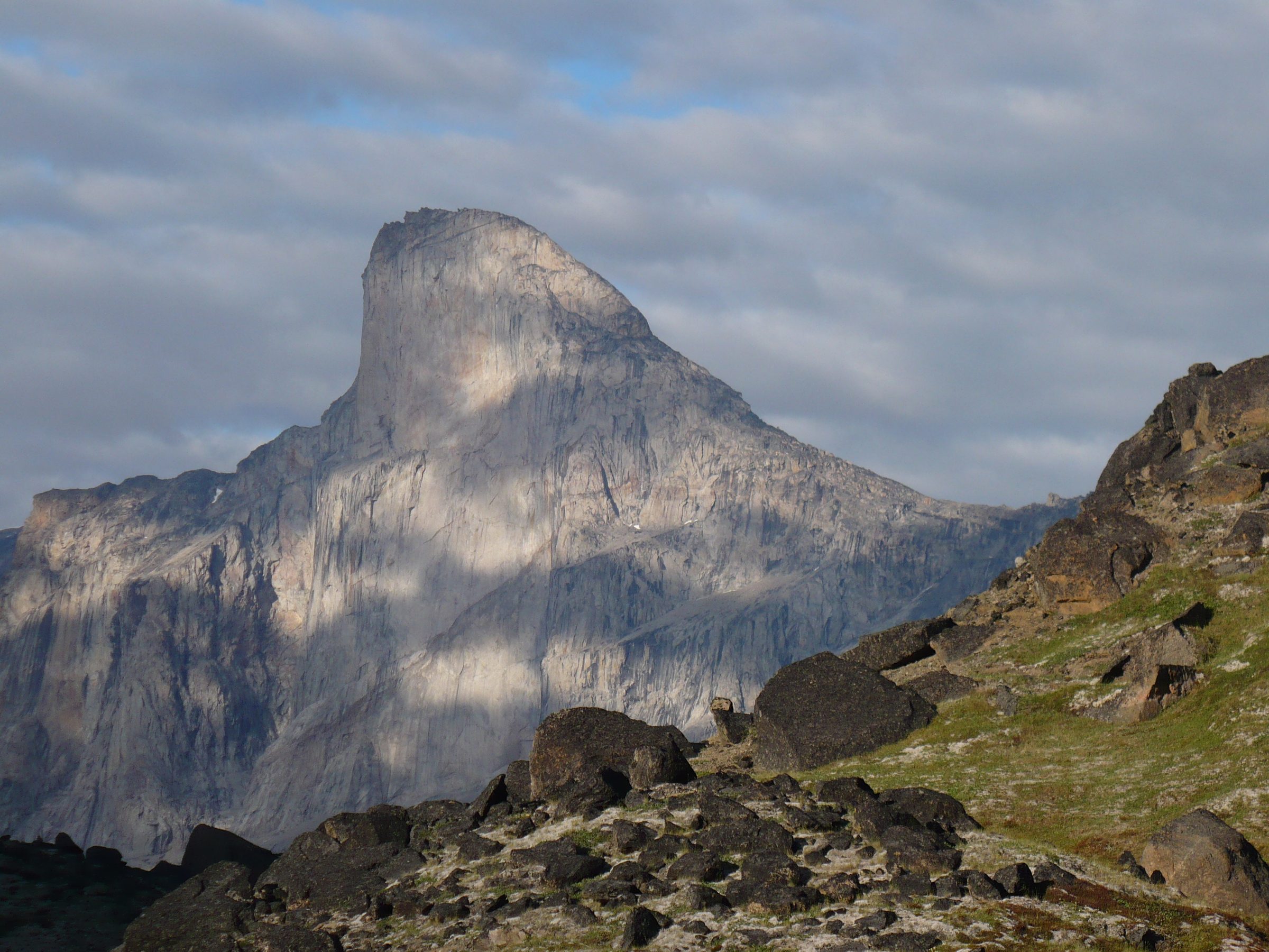 Mount Thor rising over the Akshayuk Pass in Auyuittuq National Park, Baffin Island
